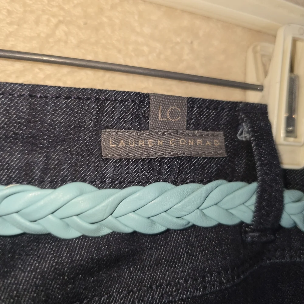 LC Lauren Conrad Skinny Ankle Mid Rise NWT Size 6 Dark Wash Blue Jeans - Picture 5 of 13